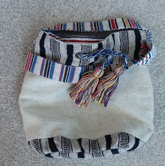 BOHO BAG Sling Market Crossbody Beach Shopping Tassles Bookbag Purse Travel Bag - Picture 1 of 12